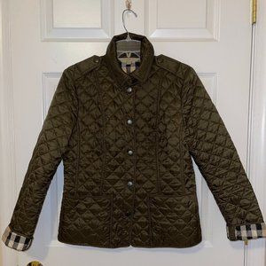 Burberry Brit - Olive Green Classic Quilted Logo Jacket